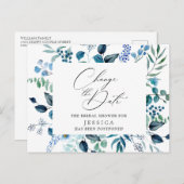 Vrijgezellenfeest uitgestelde datum Elegant Blue R Briefkaart (Voorkant / Achterkant)