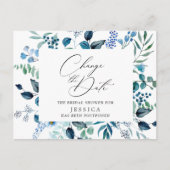 Vrijgezellenfeest uitgestelde datum Elegant Blue R Briefkaart (Voorkant)