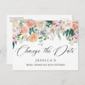 Vrijgezellenfeest uitgestelde datum Elegant Blush  Briefkaart (Voorkant / Achterkant)