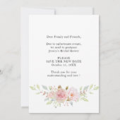 Vrijgezellenfeest uitgestelde datum Elegant Blush  Kaart (Achterkant)