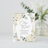 Vrijgezellenfeest Uitgestelde Datum Elegant White Briefkaart (Staand voorkant)