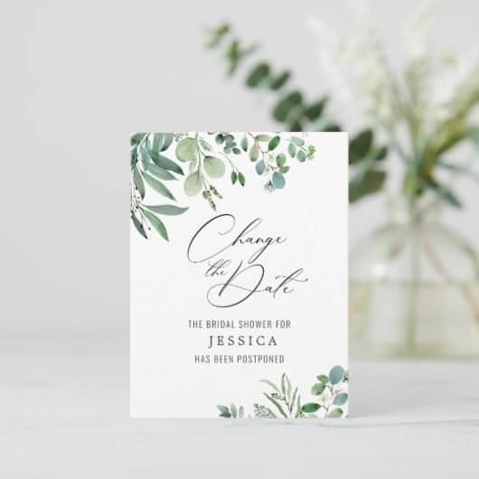 Vrijgezellenfeest Uitgestelde datum legant Eucalyp Briefkaart (Staand voorkant)