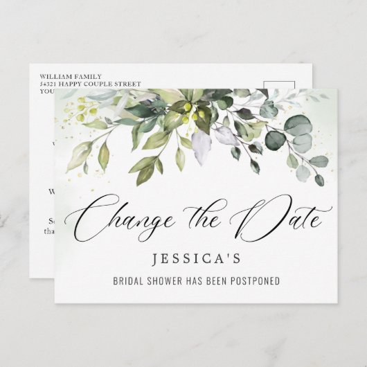 Vrijgezellenfeest Uitgestelde datum legant Eucalyp Briefkaart (Voorkant / Achterkant)