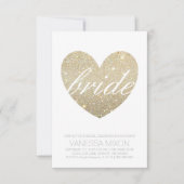 Vrijgezellenfeest uitnodigen | Heart Fab Bride-scr Kaart (Voorkant)