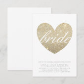 Vrijgezellenfeest uitnodigen | Heart Fab Bride-scr Kaart (Voorkant / Achterkant)