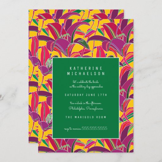 VRIJGEZELLENFEEST | Uitnodiging voor Paarse tijger (Voorkant / Achterkant)