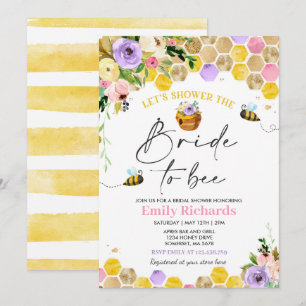 Vrijgezellenfeest van bijen Roze en goudbraad voor Kaart