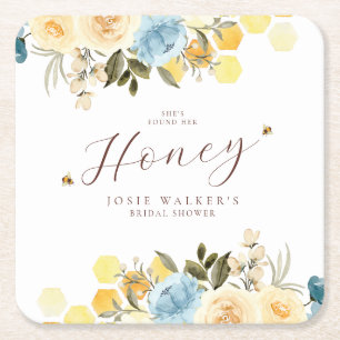 Vrijgezellenfeest van bijen vierkante kartonnen onderzetter