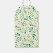 Vrijgezellenfeest van botanische groene bladeren e cadeaulabel (Achterkant)