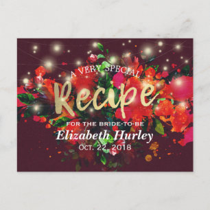 Vrijgezellenfeest van Burgundy Floral String Light Uitnodiging Briefkaart