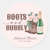 Vrijgezellenfeest van champagne en blokjes ronde sticker (Voorkant)