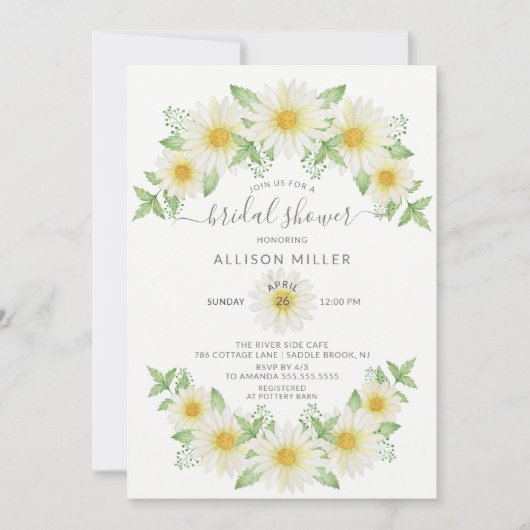 Vrijgezellenfeest van Daisy Floral, vers Kaart (Voorkant)