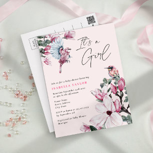 Vrijgezellenfeest van de begroting voor roze vogel uitnodiging briefkaart