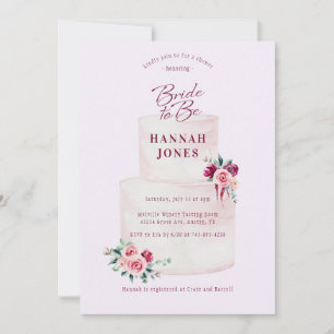 Vrijgezellenfeest van de Blush Burgundy Floral Cak Kaart