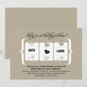 Vrijgezellenfeest van de gokautomaat kaart (Voorkant / Achterkant)