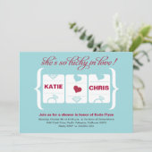 Vrijgezellenfeest van de gokautomaat kaart (Staand voorkant)