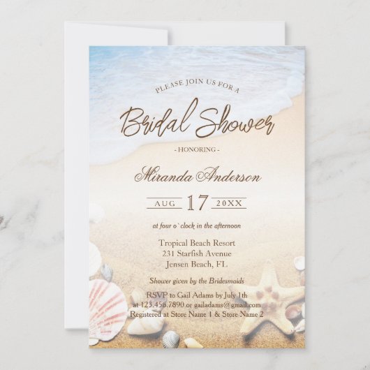 Vrijgezellenfeest van de Tropische strand Kaart (Voorkant)