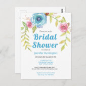 Vrijgezellenfeest van de Waterverf Floral Briefkaart (Voorkant / Achterkant)