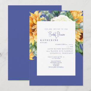 Vrijgezellenfeest van de zomerkobalt Blue Sunflowe Kaart