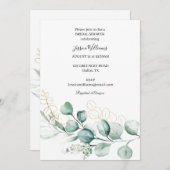 Vrijgezellenfeest van Eucalyptus Boho Greenery Kaart (Voorkant / Achterkant)