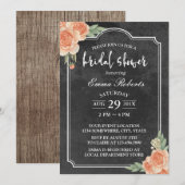 Vrijgezellenfeest van Floral Rustic Chalkboard Kaart (Voorkant / Achterkant)