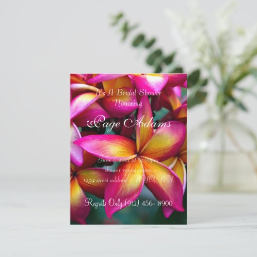 Vrijgezellenfeest van Frangipani Kaart (Staand voorkant)