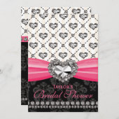 Vrijgezellenfeest van Fuchsia PRINTED Diamond Kaart (Voorkant / Achterkant)