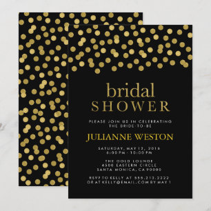 Vrijgezellenfeest van Glitter Gold en Black Confet Kaart