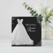 Vrijgezellenfeest van het joodse dress White Black Kaart (Staand voorkant)