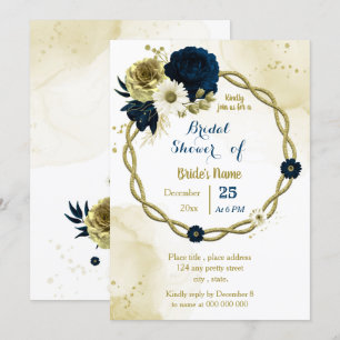 Vrijgezellenfeest van het marineslivum floral gold kaart
