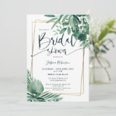 Vrijgezellenfeest van het Tropische groenery palm Kaart (Staand voorkant)