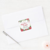 Vrijgezellenfeest van mevrouw winter poinsettia vierkante sticker (Envelop)