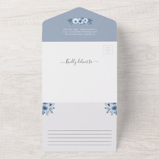 Vrijgezellenfeest van mosterdblauw, ontdaan van he all in one uitnodiging (Buitenkant)