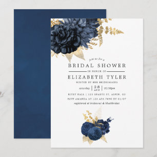 Vrijgezellenfeest van Navy Blue en Gold Roos Kaart