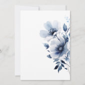 Vrijgezellenfeest van Navy Blue Floral Kaart (Achterkant)