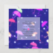 Vrijgezellenfeest van neonparaplu's kaart (Voorkant)