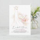 Vrijgezellenfeest van Pampas Grass en Wedding Dres Kaart (Staand voorkant)