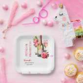 Vrijgezellenfeest van Petals en Prosecco Papieren Bordje (Feest)