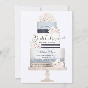 vrijgezellenfeest van preppy nautical floral cake