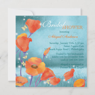 Vrijgezellenfeest van Red Poppy Turquoise Kaart