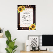 Vrijgezellenfeest van Rustige Sunflower String Lig Poster (Thuiskantoor)