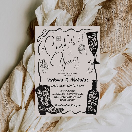 Vrijgezellenfeest van westerne paren kaart