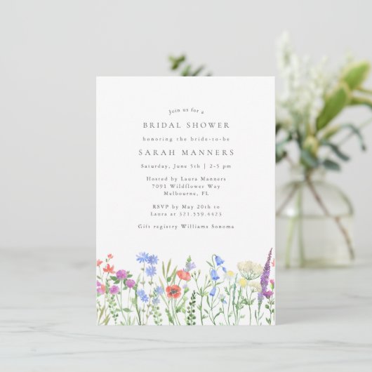 Vrijgezellenfeest van wilde bloemen kaart (Staand voorkant)