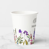 Vrijgezellenfeest van wilde bloemen papieren bekers (Voorkant)
