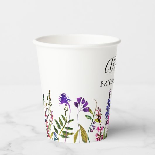 Vrijgezellenfeest van wilde bloemen papieren bekers (Voorkant)