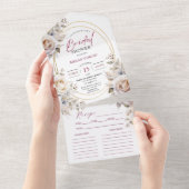 Vrijgezellenfeest van wilde Rozen All In One Uitnodiging (Afscheurbaar)