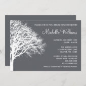 Vrijgezellenfeest van witte en grijze wintereik kaart (Voorkant / Achterkant)