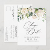 Vrijgezellenfeest Verander de datum Blush Pink Flo Briefkaart (Voorkant / Achterkant)