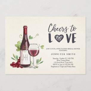 Vrijgezellenfeest voor het testen van wijn nodigt  kaart
