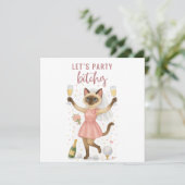 Vrijgezellenfeest voor kattenliefhebbers kaart (Staand voorkant)